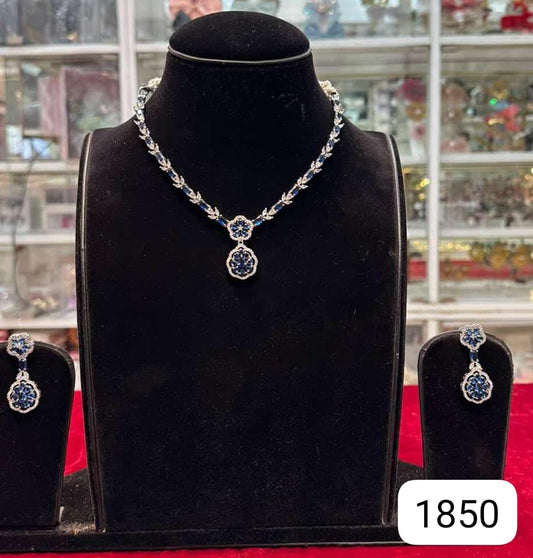 Royal Blue Diamond Look Heavy Set