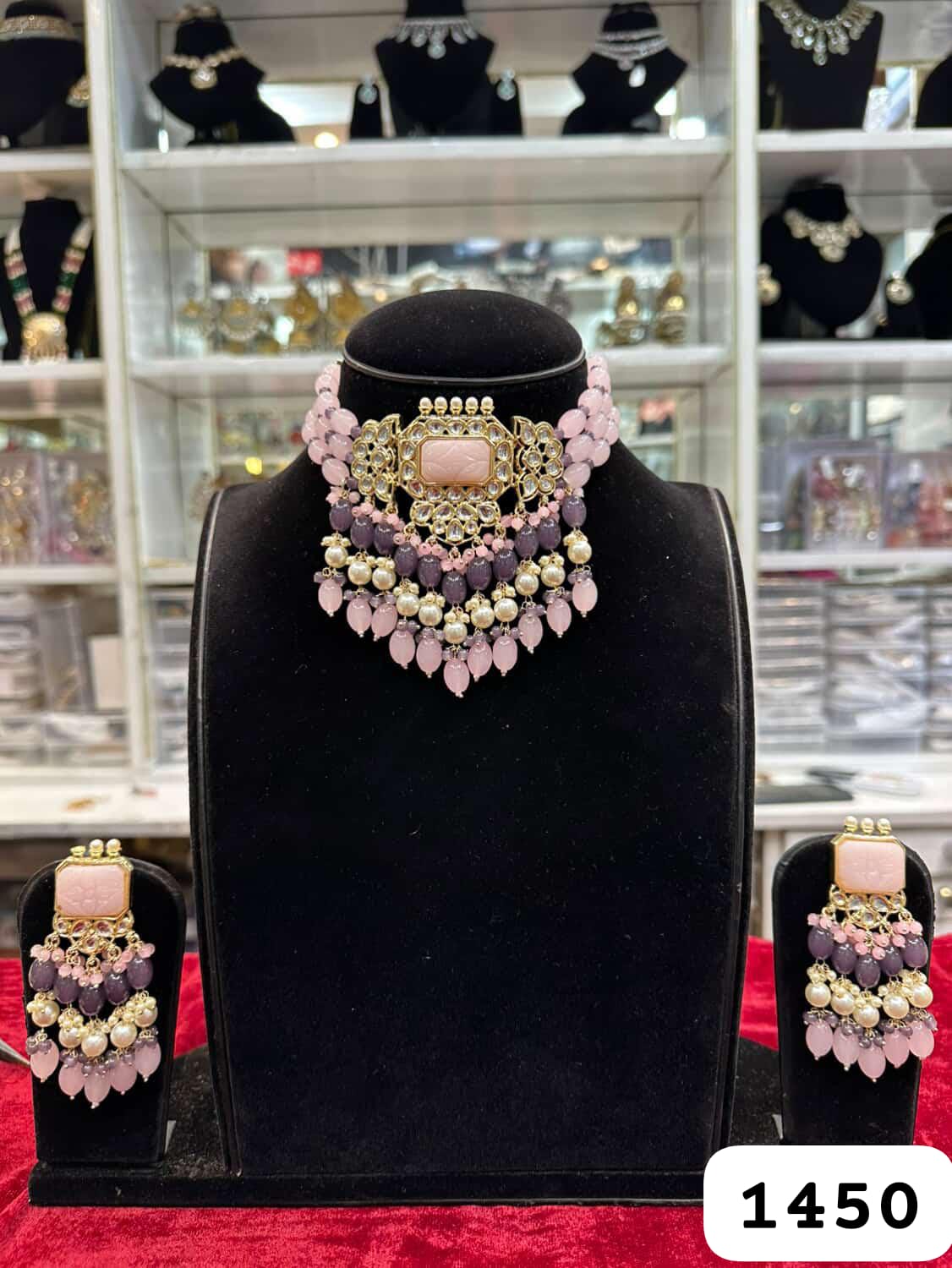 Antique Golden Pink Choker Set