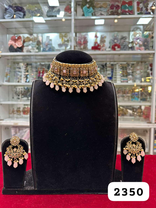 Antique Golden Pink Choker Set