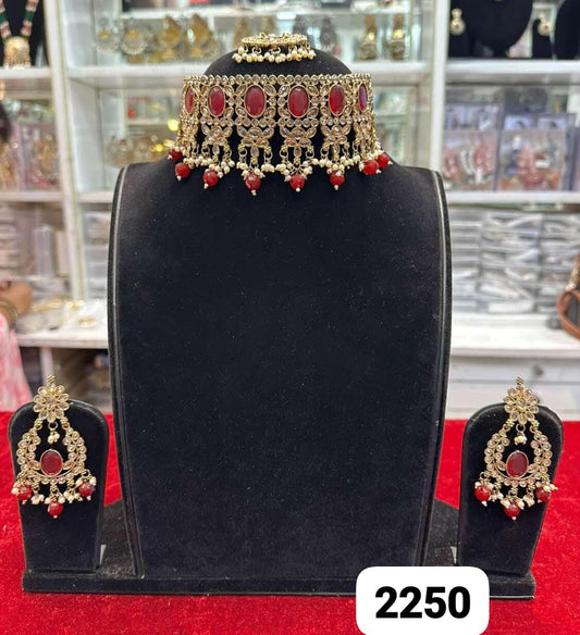 Royal golden polki choker set