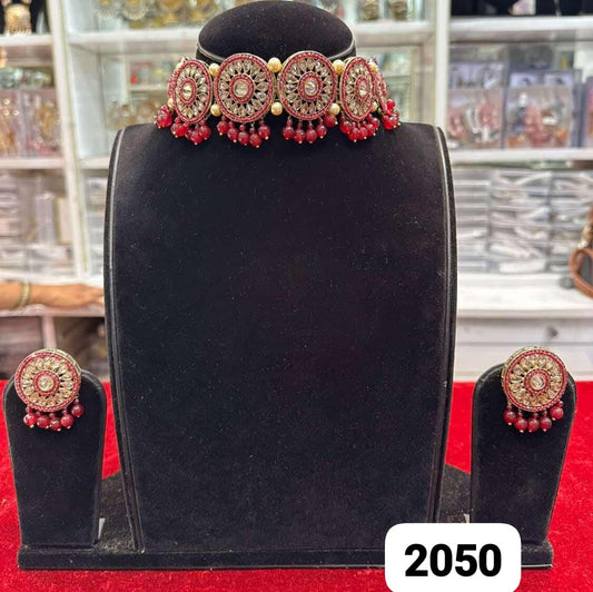 Royal golden polki choker set