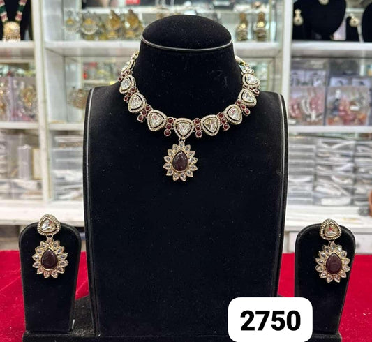 Antique kundan red set