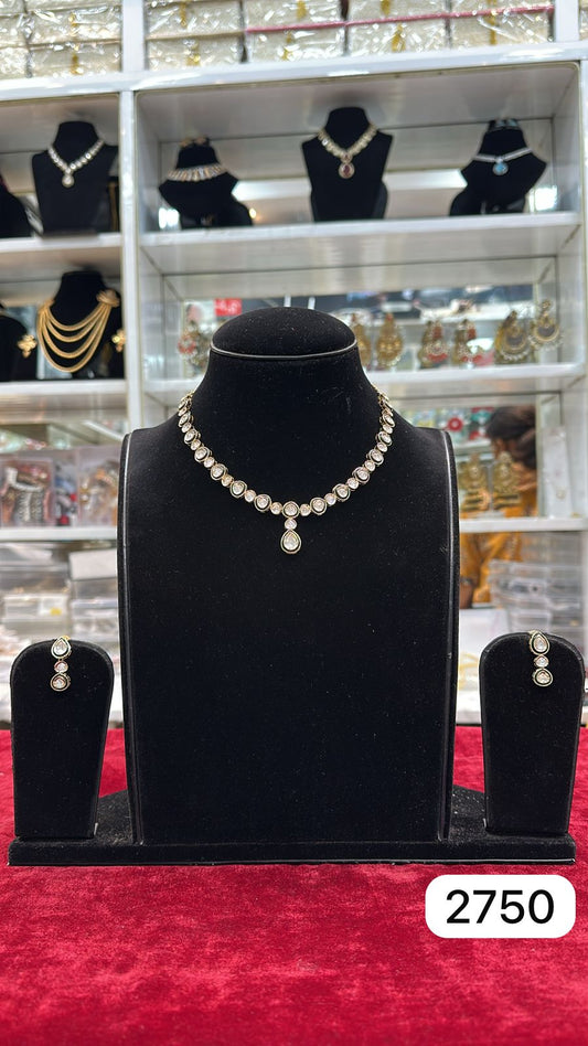 Royal Real Look AC Kundan Neckline