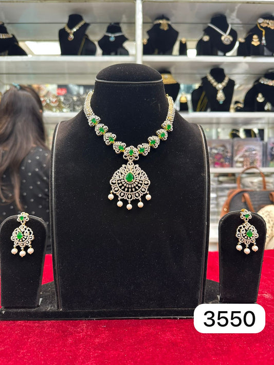 Real Look AD Golden Jewellery Set – Green
