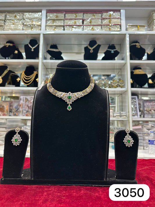 Real Look AD Golden Jewellery Set – Green