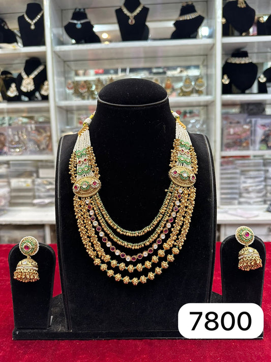 Real Look Gold Finish Mint Toda Set