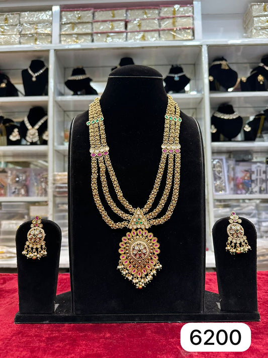 Elegant Real Look Golden Long Set