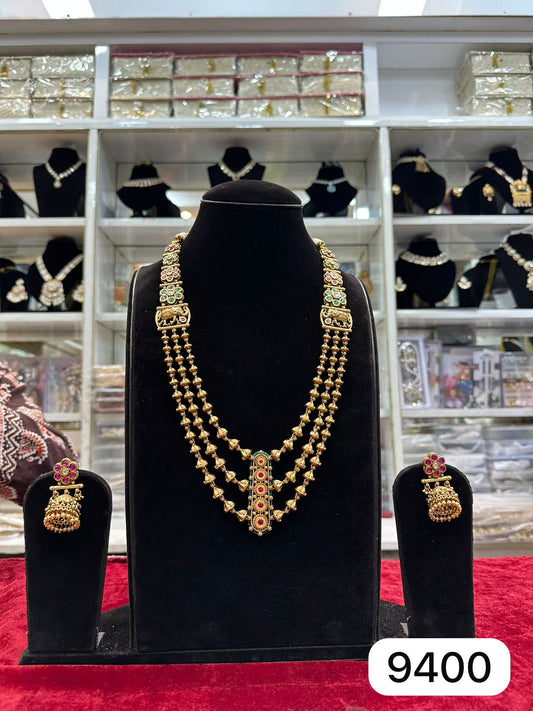 Elegant Real Look Golden Toda Jewellery Set