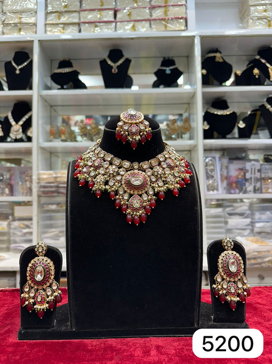 Elegant Real Look Kundan Meenakari Set