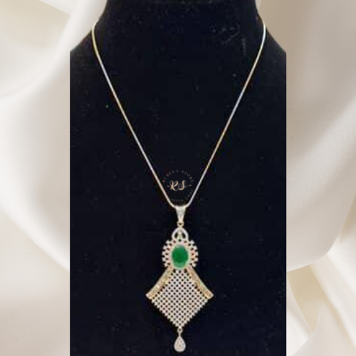 Diamond Style Pendant Set – Classic & Elegant