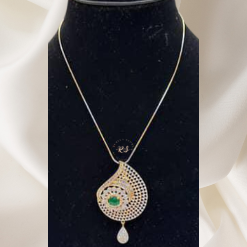 Elegant AD Pendant Set – Real Diamond Look Finish