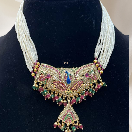 Real Look Jadau Necklace Set – Traditional Royal Finish
