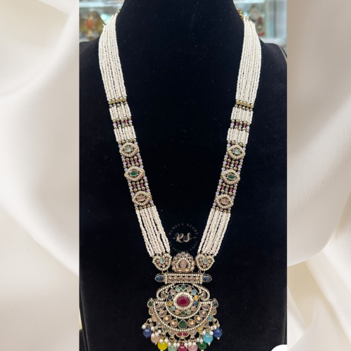 Regolden polki multi colour pandent set