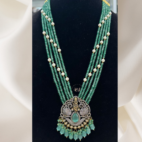 Premium Moissanite Pendant Set – Real Look Diamond Style with Mint Green Stones