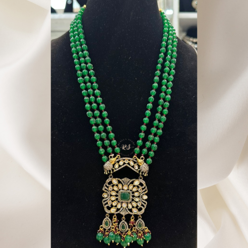 Real Look Diamond Moissanite Pendant Set – Green Pearl Touch