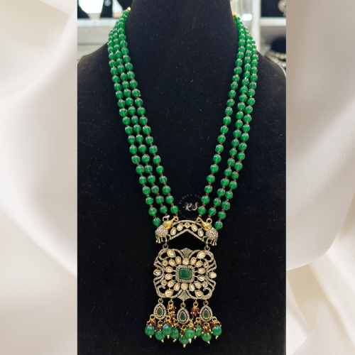 Real Look Diamond Moissanite Pendant Set – Green Pearl Touch