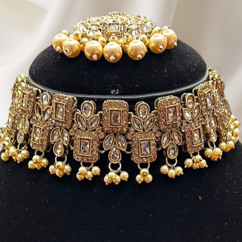 Polki choker Set – Classic Golden Finish Jewelry