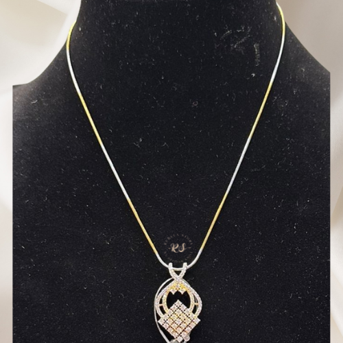 Elegant AD Diamond Golden Pendant  set