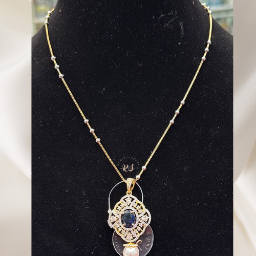Elegant AD Diamond Golden Pendant  set