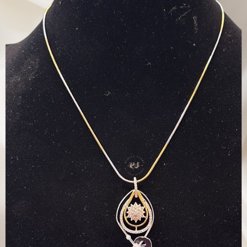 Elegant AD Diamond Golden Pendant