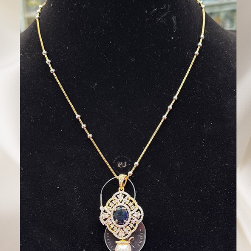 Elegant AD Diamond Golden Pendant  set