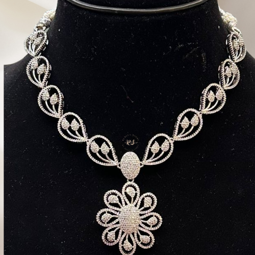Short Silver AD Jewelry Set Real Diamond Style