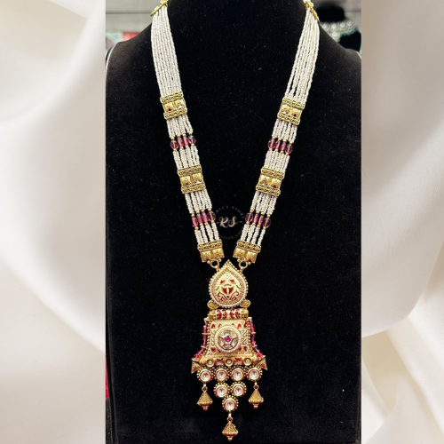 Real Look Meena Kari Pendant Set in Gold Finish
