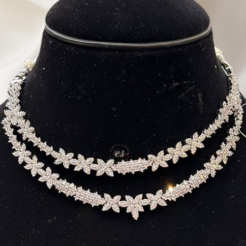 Elegant Double Layer AD Diamond Look Set