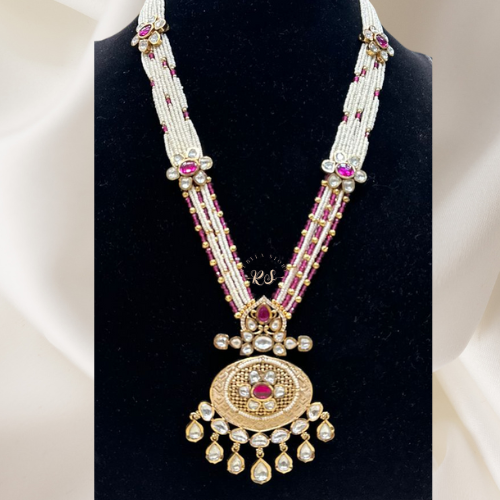 Real Look Kundan Pendant Set with Ruby Stones