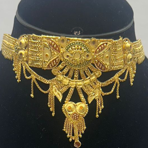Party Wear Gold Look Choker Necklace