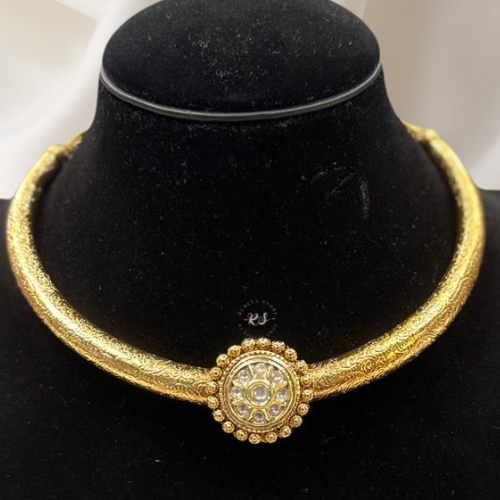Original Gold Look Kundan Hasli Set