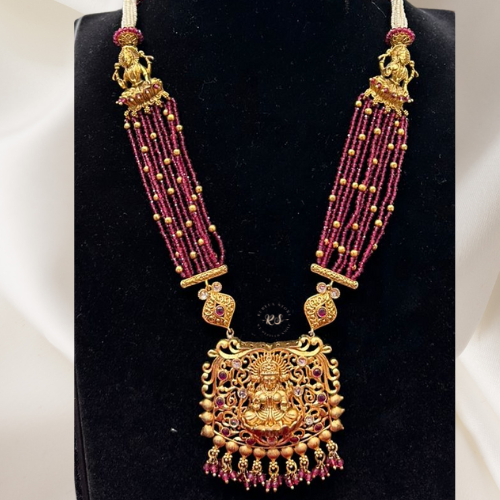 Temple Style Ruby Moti Set | Real Finish
