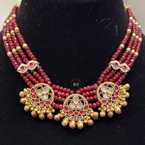 Real Look Golden Ruby Short Set for Party Wear