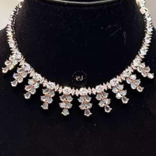 Elegant Real Look Diamond Necklace Set