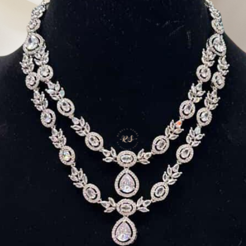 Real Shine Silver Twin Layer Diamond Set