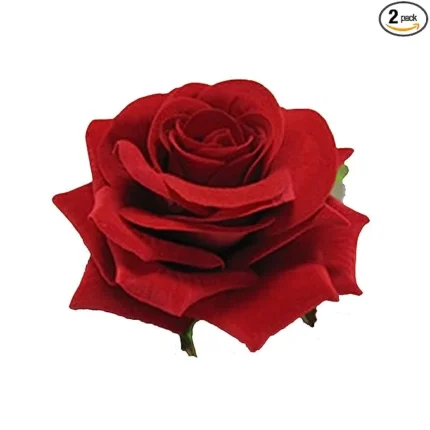 Red Fabric Rose Flower Hair Clip