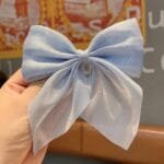 Hair Rubber Bands Bow Hair Clips Barrettes Bow Long Ribbon Hairpin for Women Girls Hair Accessories Hairband(big bow hollographic) - Image 3