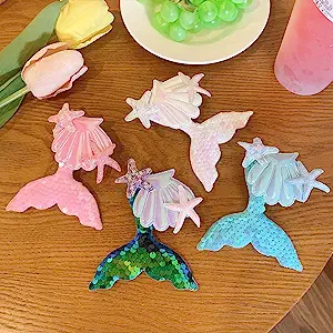 Sequin Mermaid Seashell Cute Hair Clip