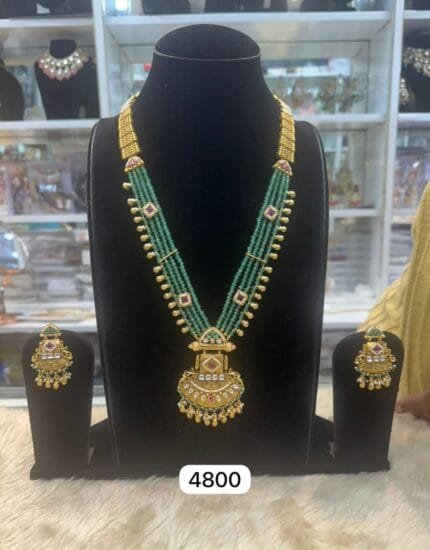 real look ser with kundan work ruby green stone