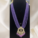 Rubela Store’s Royal Lavender Mosonite Kundan Set with Purple Mala