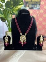 pink kundan set