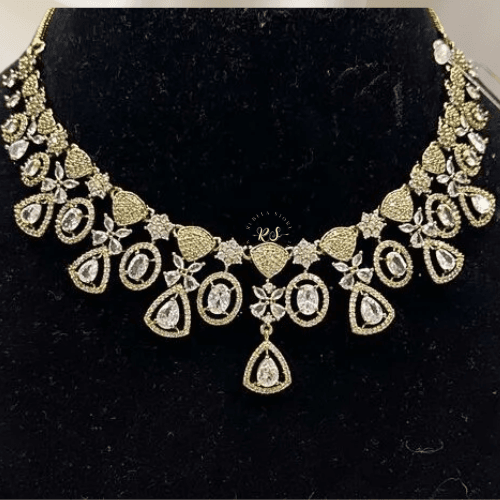 rubela store gold look jewellery best artificial jewellery - 2025-08-06T104946.051 Royal Radiance Mosonite Set – Handcrafted Elegance by Rubela Store - Image 1