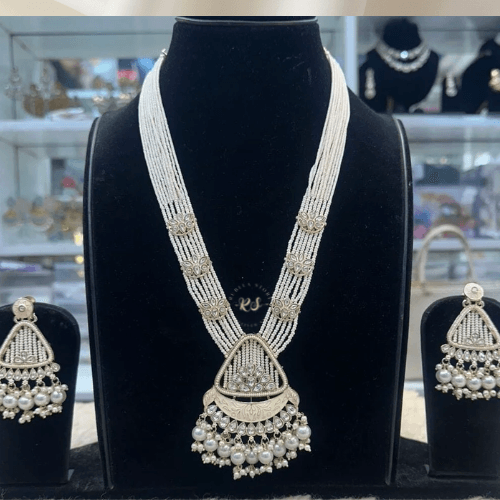rubela store gold look jewellery best artificial jewellery - 2025-08-06T151604.052 Royal Heritage White Moti Set by Rubela Store – Pearls for Every Occasion - Image 1
