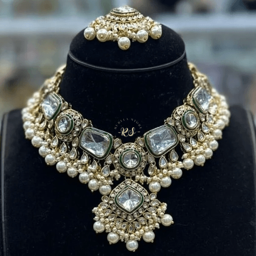 rubela store gold look jewellery best artificial jewellery (38) Royal Elegance Kundan Set by Rubela Store – A Treasure for Every Bride - Image 1