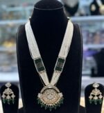 green kundan set