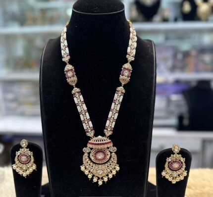 pink kundan set