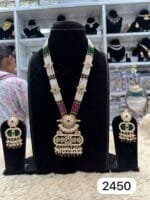 Kundan Hydro Moti Gold Look Pendant Set with Earrings – Rubela Store - Image 2