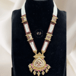 Tablet Stone Ruby Kundan Gold Look Pendant Set with Earrings – Rubela Store
