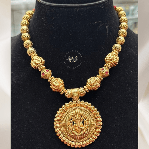 rubela store gold look jewellery best artificial jewellery (9) Royal Real Look Temple Set – Traditional Beauty - Image 1