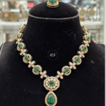 Rubela Elegant Golden Polki Kundan Green Set – Rubela Store